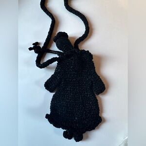 Black Knit Crossbody Vintage Bag